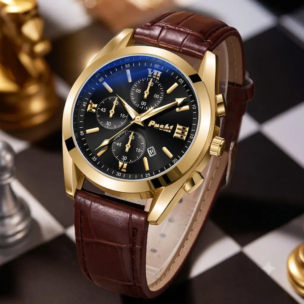new men's watch luminous fake Three-eye quartz watch male student fashion men's watch